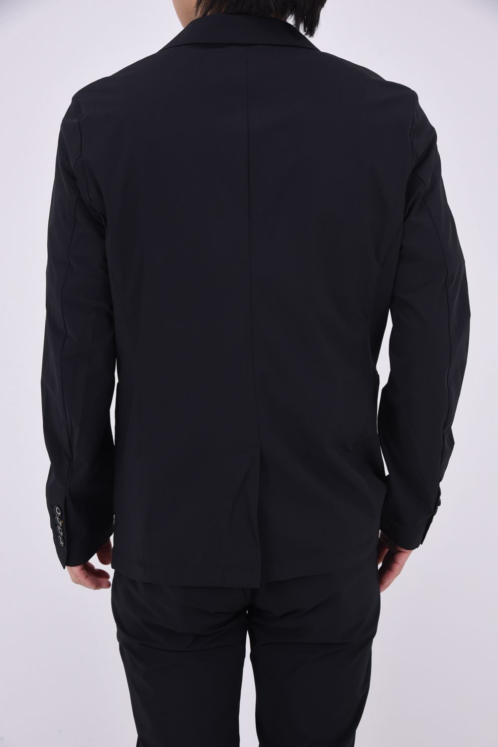 【26SS】【セットアップ】 NYLON JACKET & SLACKS / ナイロン テーラードシングルジャケット&イージースラックス (ブラック)