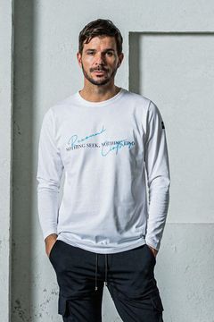 NSNF LONG SLEAVE TEE / ロゴプリント オーガニックコットン ロングスリーブ Tシャツ ホワイト