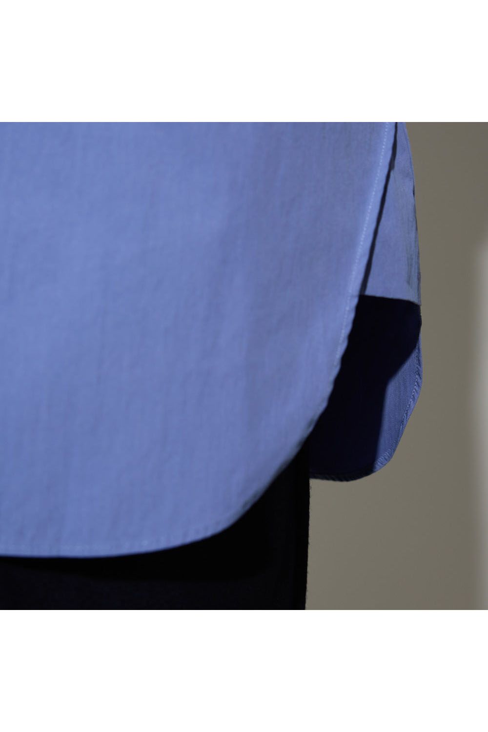 W POCKET STANDCOLLAR SHIRT - TYPEWRITER / タイプライター ダブルポケットシャツ ライトブルー
