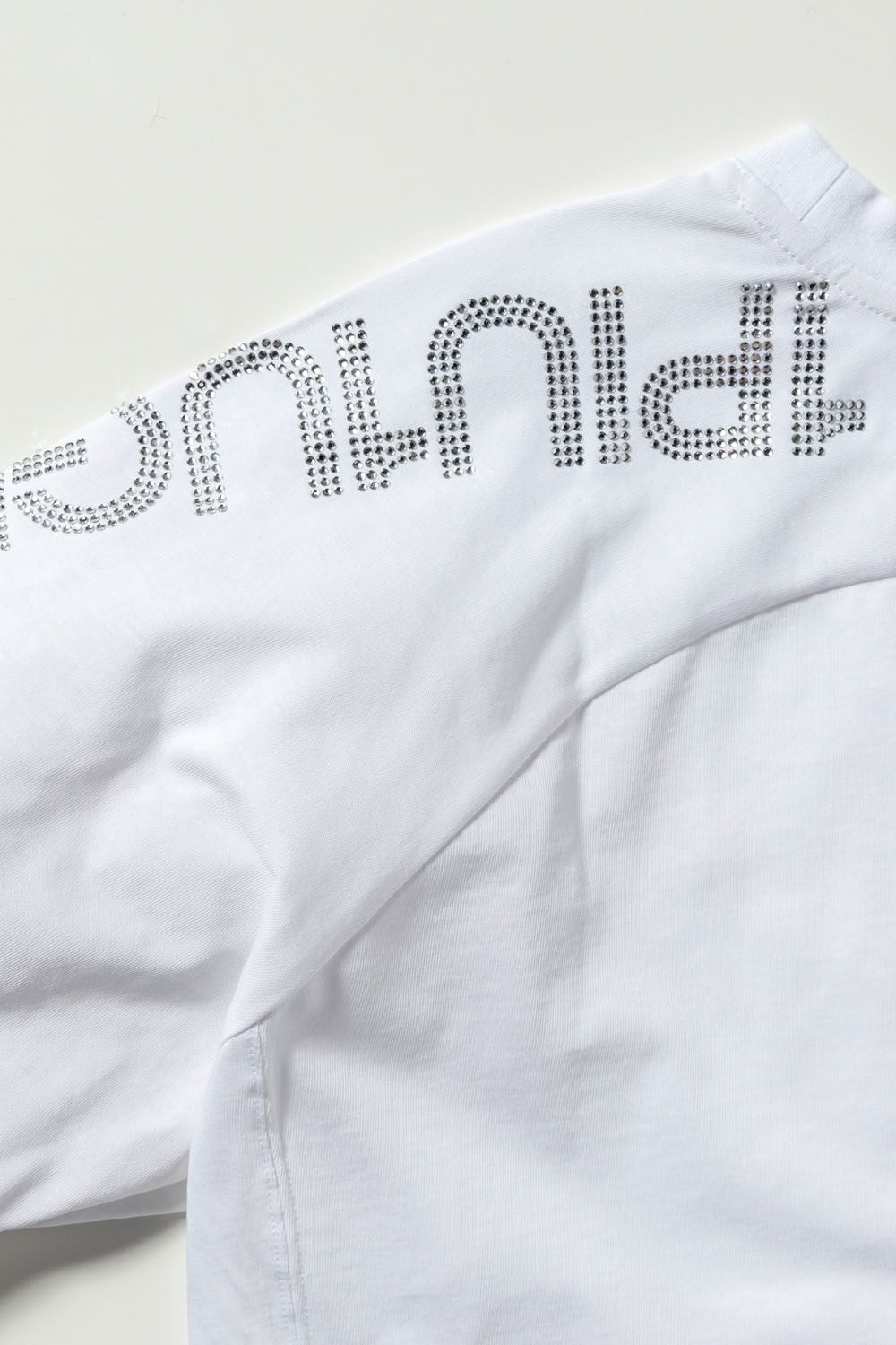 SLEEVE RHINESTONE LONG T-SHIRT / スリーブ ラインストーン ロングTシャツ ホワイト