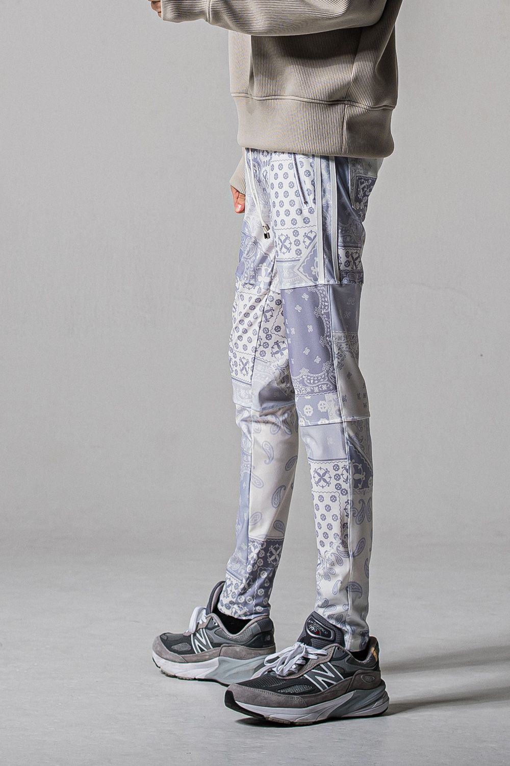 Johnson LINE PT / 360°ストレッチ バンダナ柄 ジョンソンラインパンツ (グレー) (3月上旬入荷予定)