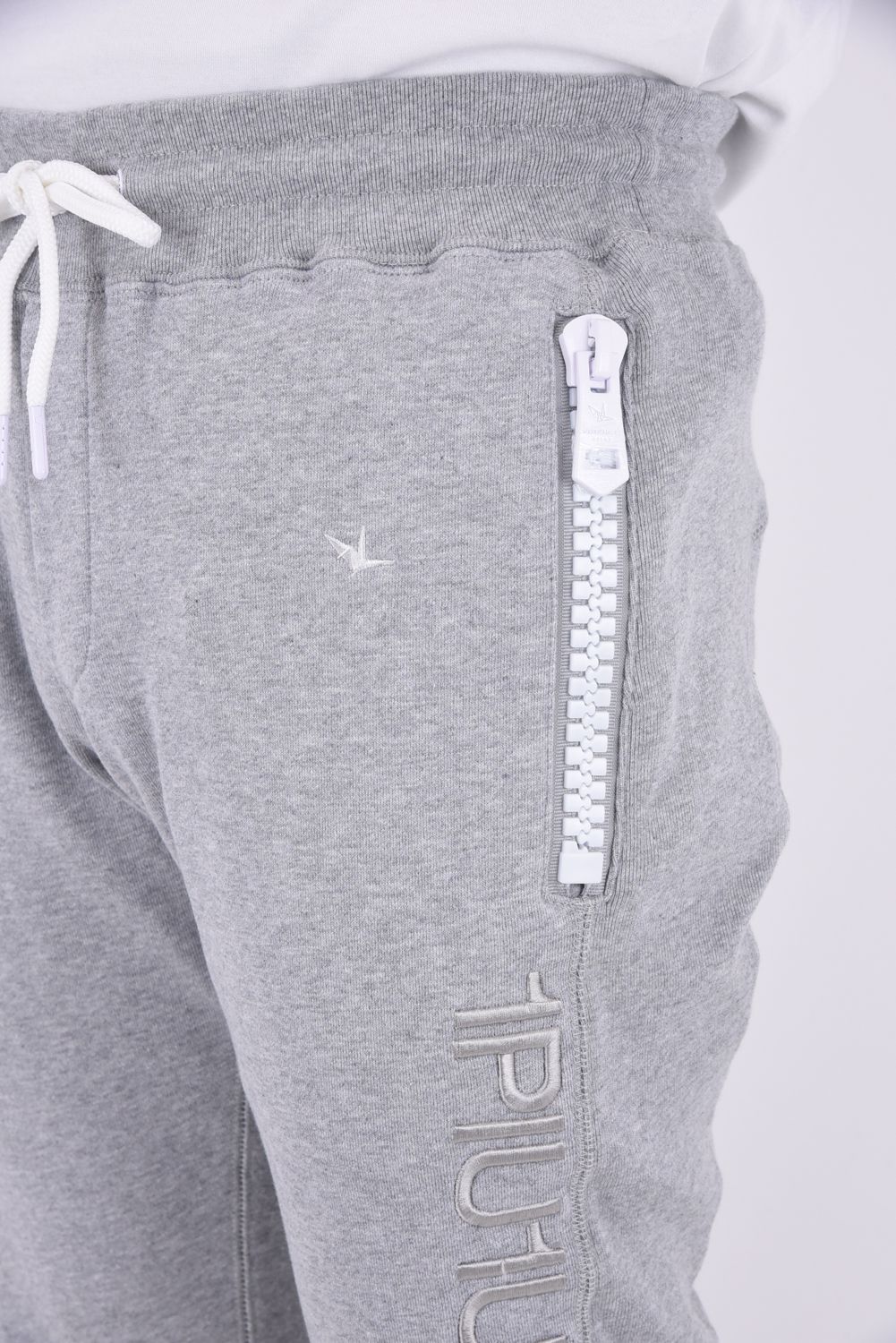 BIG ZIP VERTICAL LOGO PANTS / ビッグジップ バーティカル ロゴパンツ グレー
