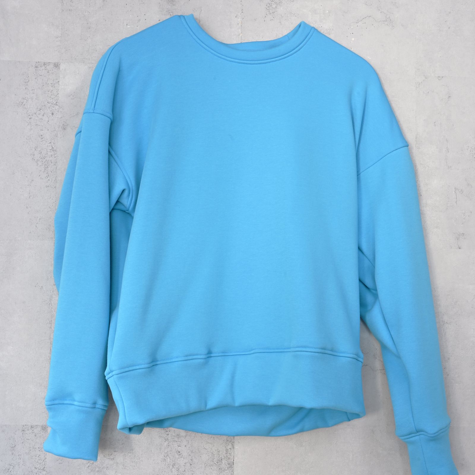 PIN ST RC VELOURS FLEECE DROP TRAINER / ピンストライプロゴ 裏起毛 ルーズトレーナー (ブルー) (11月上旬入荷予定) ※オーダー締切:9月7日(月)17時