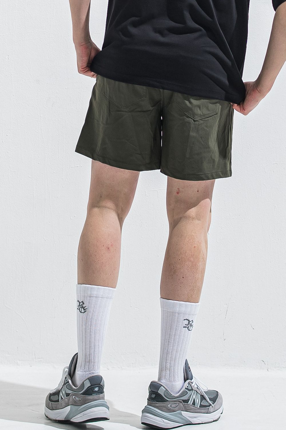 TV NYLON SHORTS / 高機能ナイロンマイクロファイバー リラックスショートパンツ (カーキ) (6月上旬入荷予定) ※オーダー締切:2月15日(日)18時