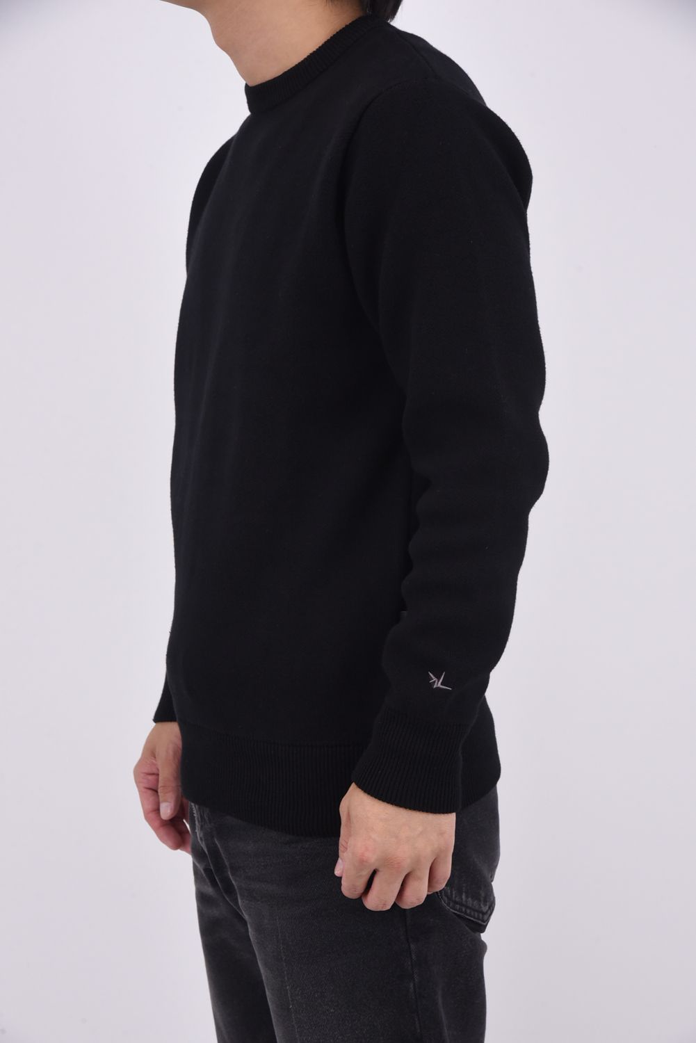 BIG PATCH BIG PIS NAME CREW NECK KNIT / ビッグパッチ ピスネーム クルーネックニット (ブラック)