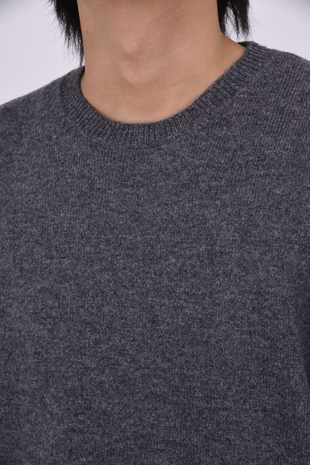 CREW NECK KNIT / ウール クルーネック ニット (グレー)