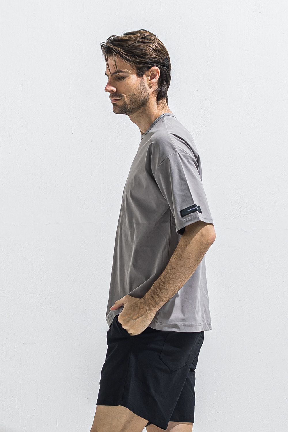 NYLON OVER  TEE / ナイロン オーバーサイズ Tシャツ （グレー） (5月中旬入荷予定) ※オーダー締切:2月15日(日)18時