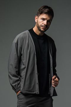 NYLON TECH CARDIGAN / 高機能ナイロンマイクロファイバー カーディガン グレー