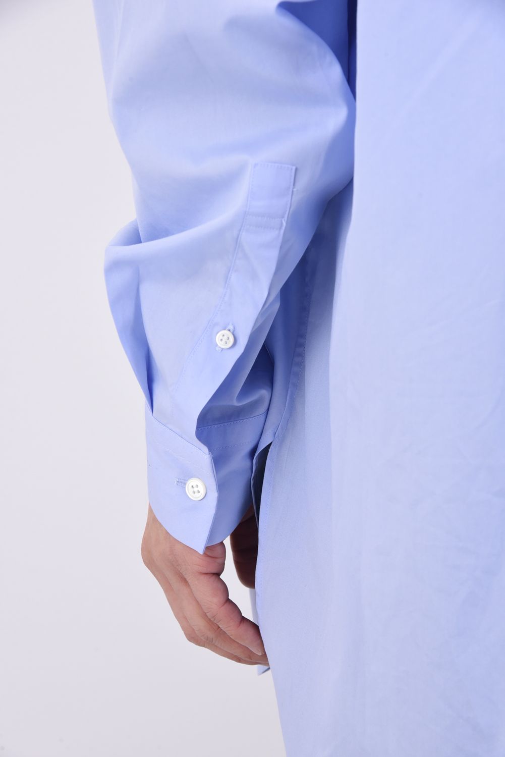 100/2 COTTON BROAD / コットンブロード スキッパーシャツ (サックス)