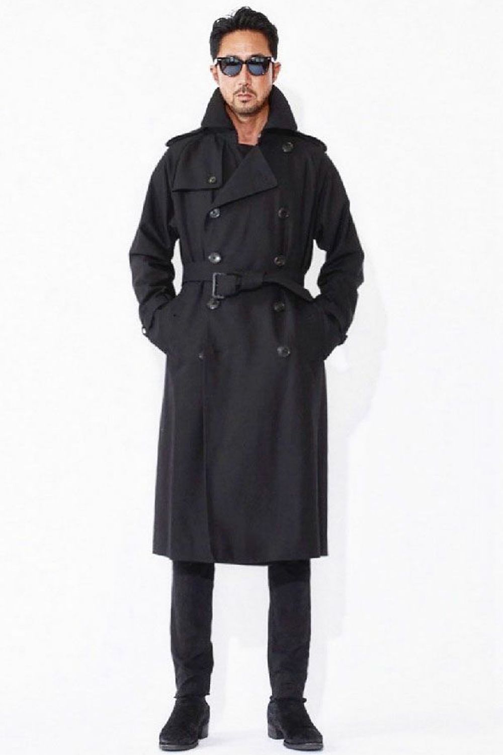 1PIU1UGUALE3 - 【BLACK MILITARY Vol.17】 FIRST TRENCH COAT BLACK