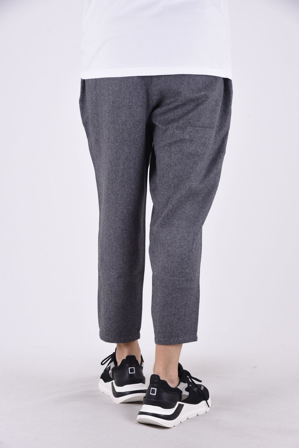 HERRINGBONE WIDE TAPERED PANTS / ヘリンボーン ワイドテーパード イージーパンツ グレー