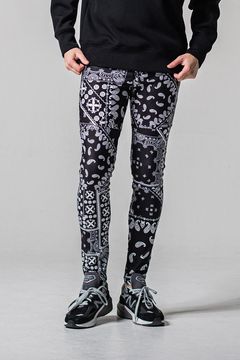 Johnson LINE PT / 360°ストレッチ バンダナ柄 ジョンソンラインパンツ (ブラック) (3月上旬入荷予定)