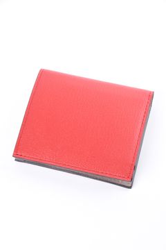 【残り1点】 MINI WALLET / LA401GT ゴートレザー スナップタイプ 二つ折りミニウォレット レッド / トルトラ