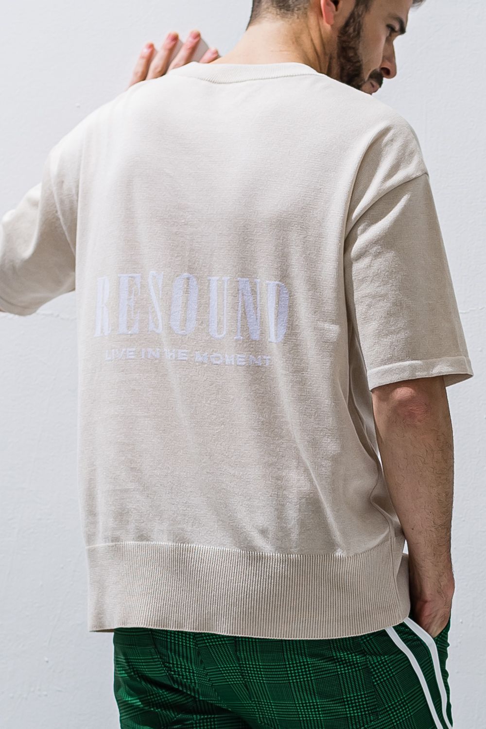 RESOUND CLOTHING - BACK ROGO HALF KNT / バックロゴ オーバーサイズ