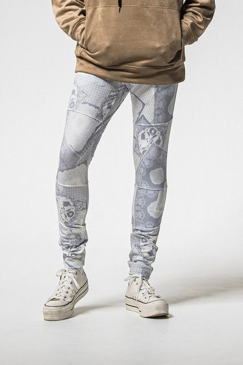 JOHNSON LINE HEAT PT / 【定番商品】 裏起毛 ハイブリットジャージー ラインパンツ (ペイズリーグレー)