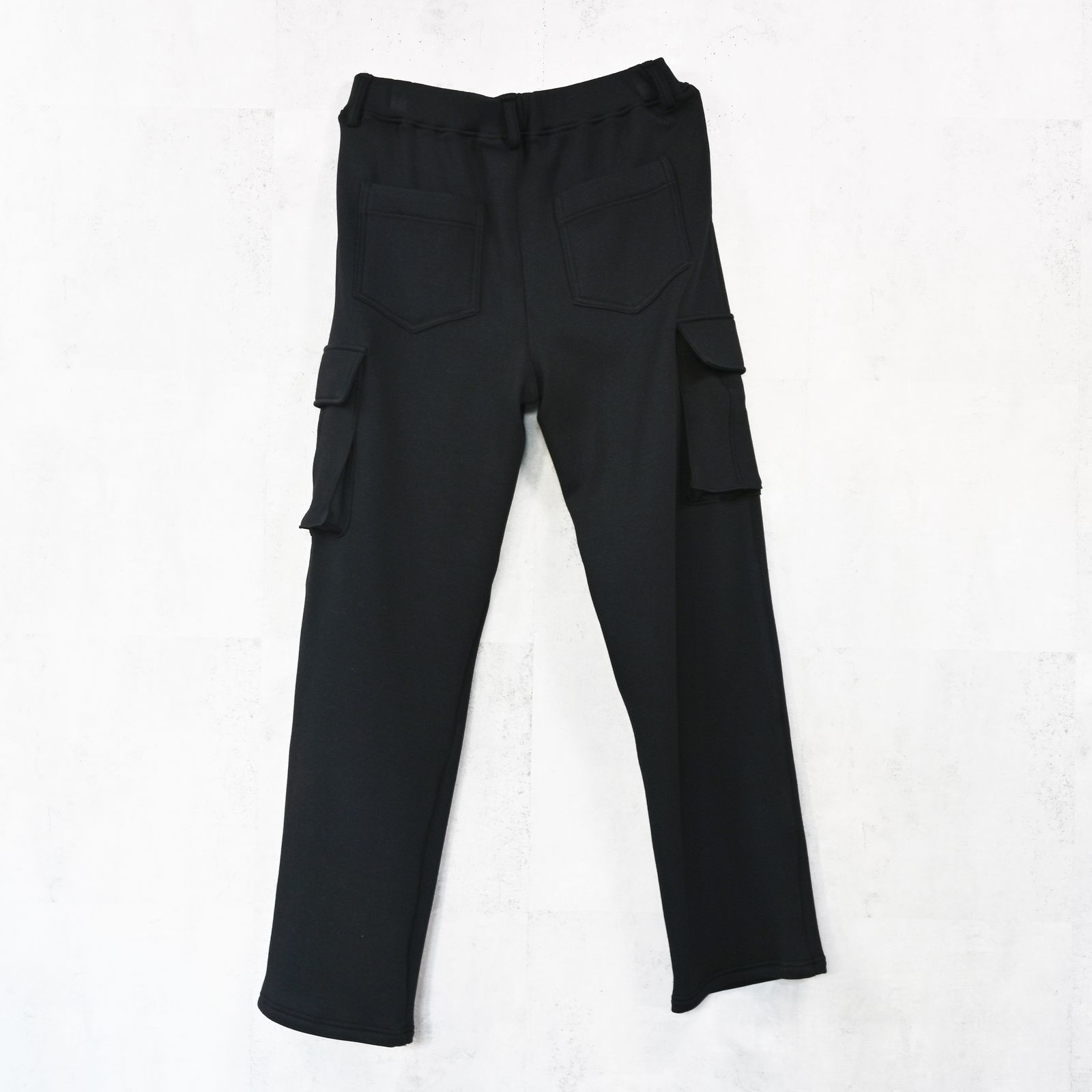 VELOURS FLEECE WIDE HEAD CARGO / 裏起毛 ベロアフリース ワンタックカーゴパンツ (ブラック) (11月中旬入荷予定) ※オーダー締切:9月7日(月)17時