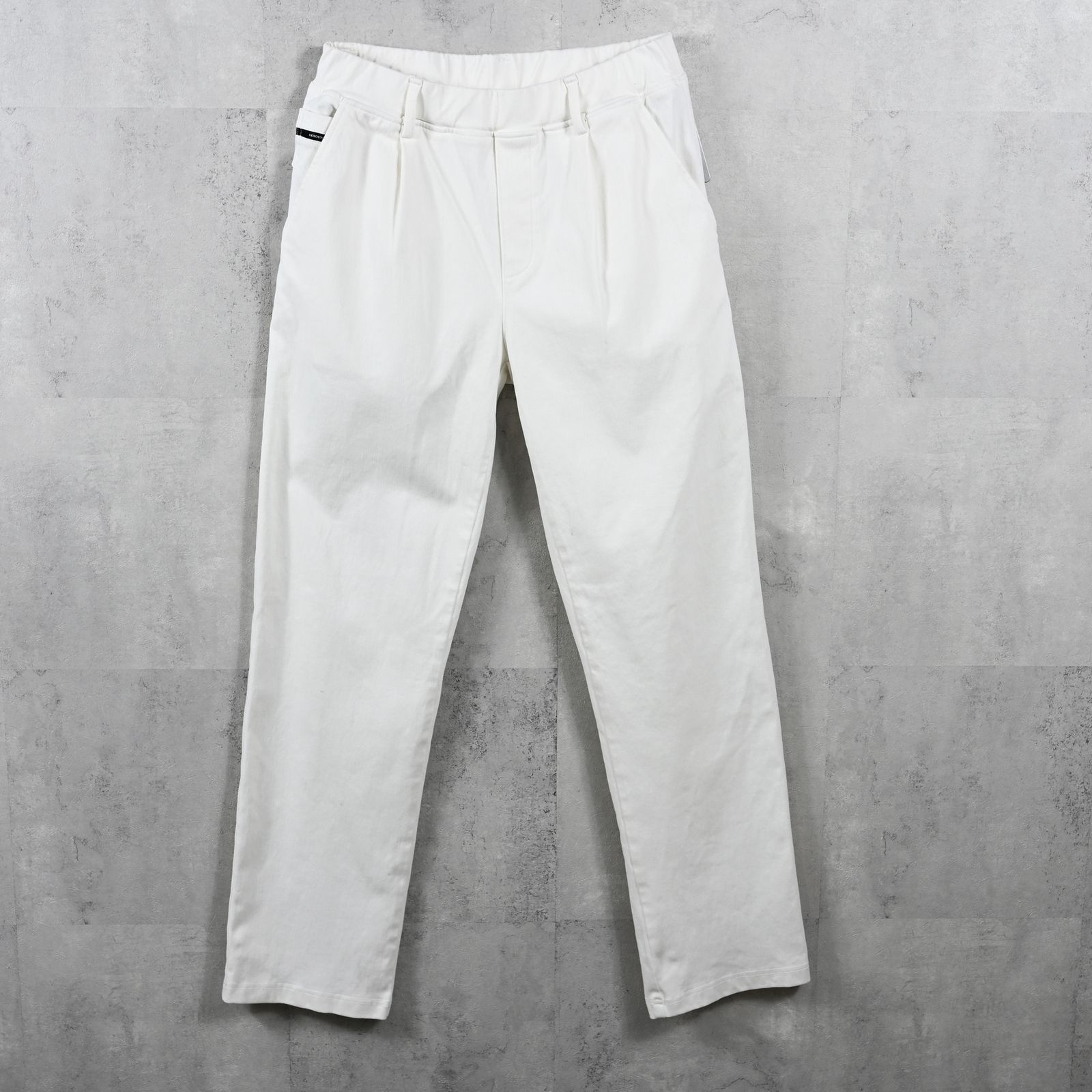 DENIM JERSEY WIDE PT / ジャージデニム セミワイド ワンタック スラックス型イージーパンツ （ホワイト）（8月中旬入荷予定）※オーダー締切:5月23日(土)17時
