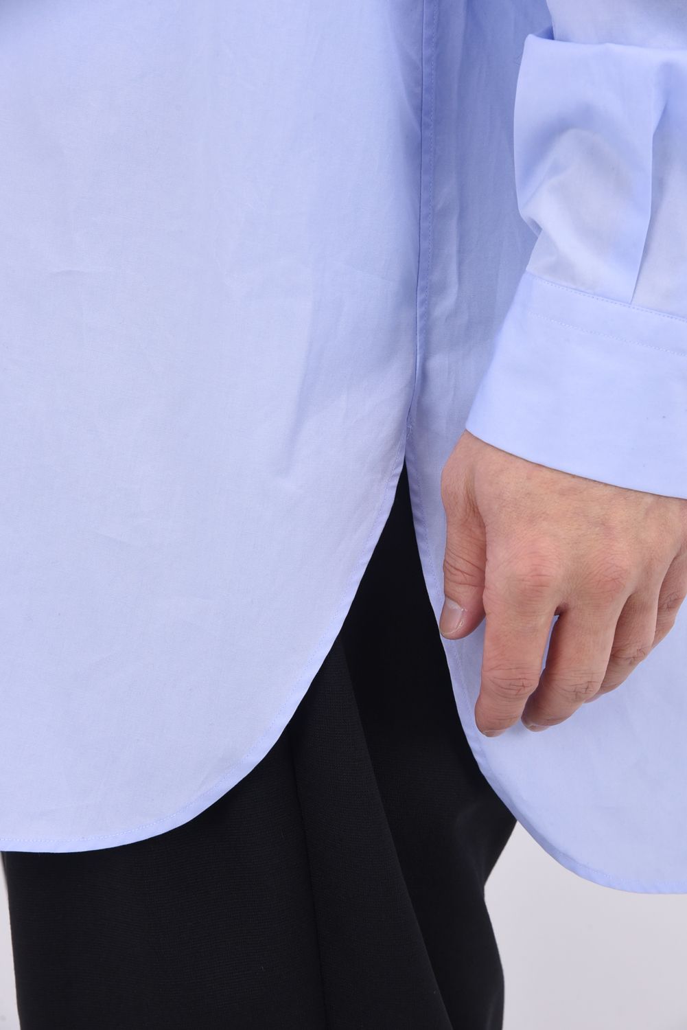 100/2 COTTON BROAD / コットンブロード スキッパーシャツ (サックス)