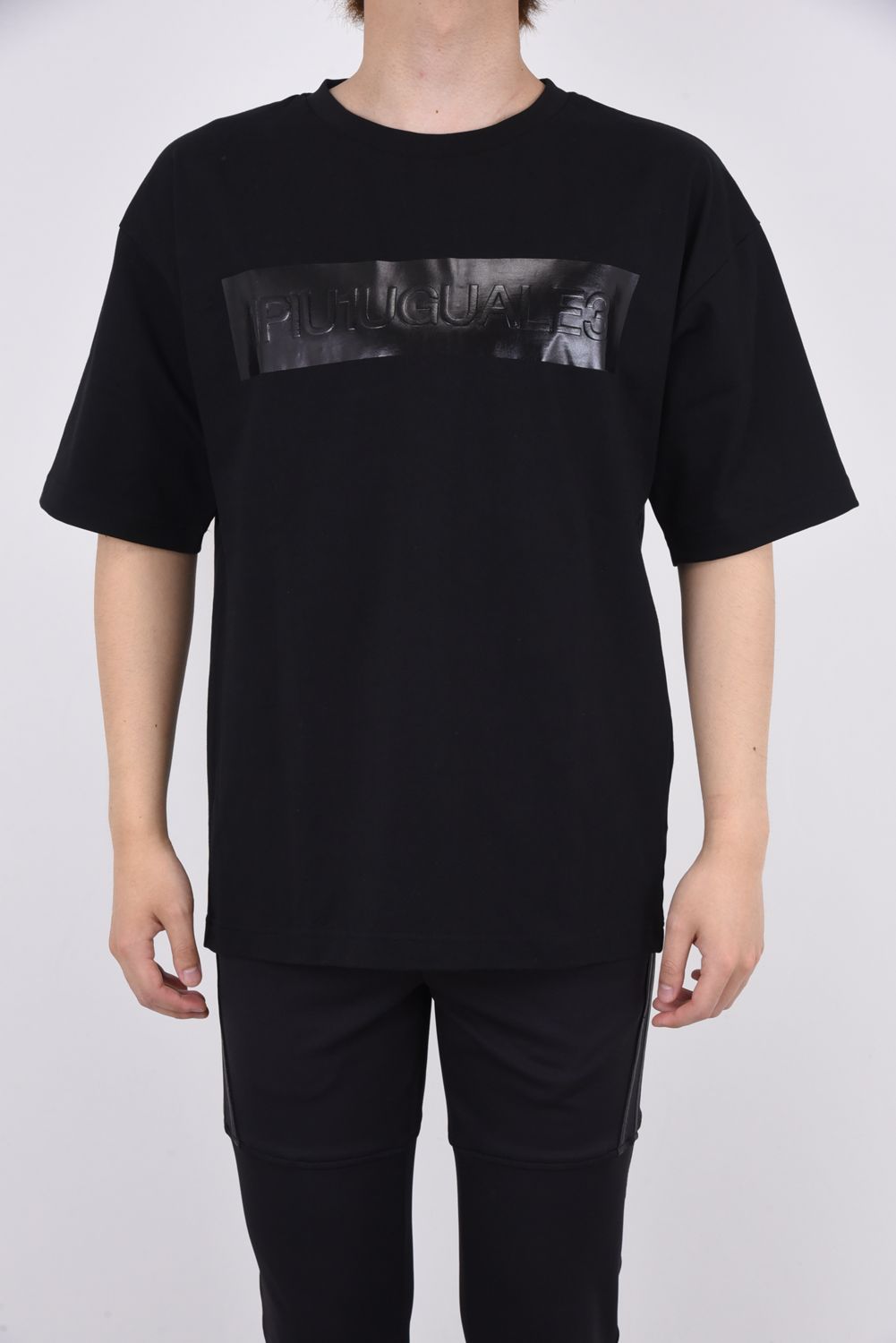 BOX LOGO T / エンボスロゴ クルーネック ビック Tシャツ ブラック