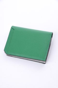 【残り1点】 CARD WALLET / LA501GT ゴートレザー 二つ折りスマートカードウォレット パイン / オ二ーチェ