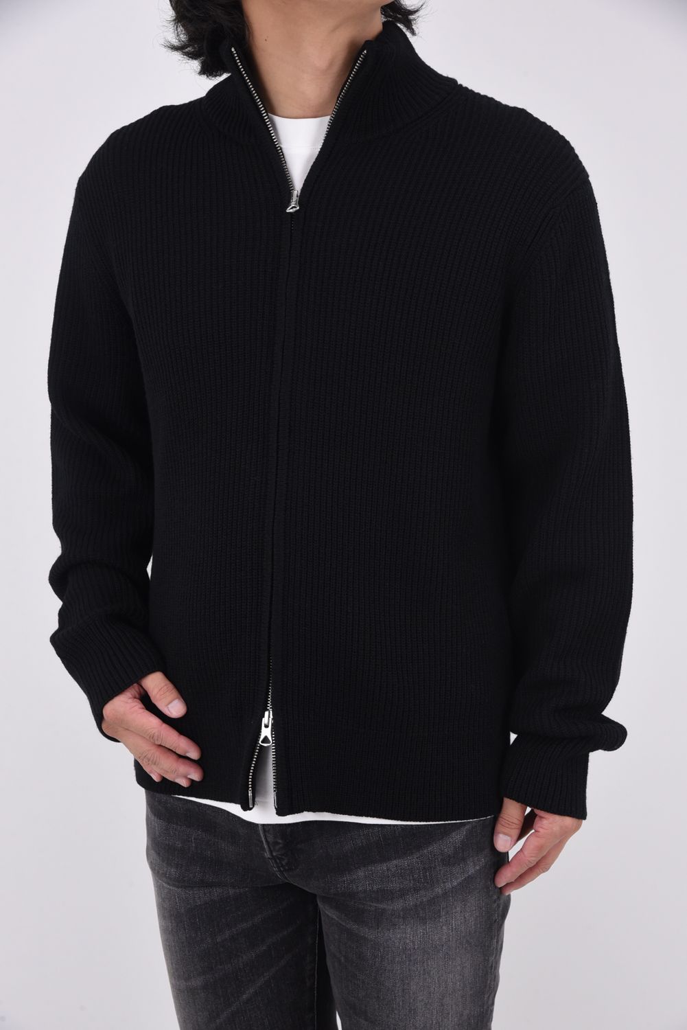【国内正規品】 MERINO RIB VINNIE TRACK JACKET / メリノウール トラックジャケット ブラック