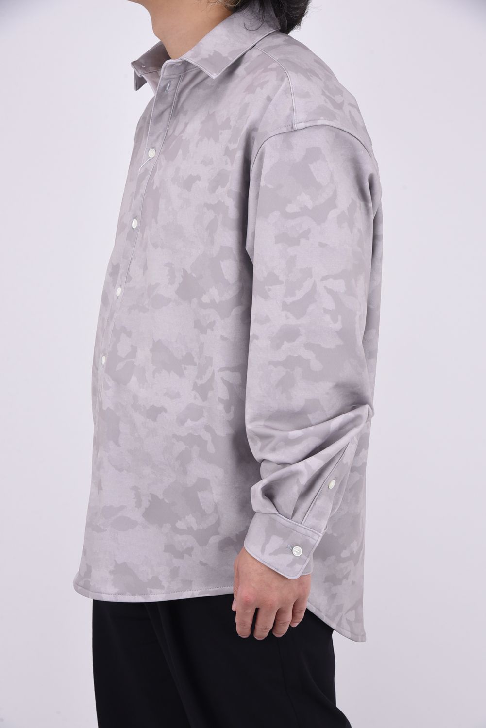 JERSEY JACK SHIRTS / 裏起毛 カモフラージュ ジャックシャツ グレー