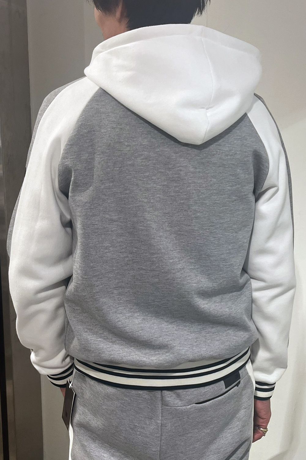 【26AW】 DREW / ツートーン サイドライン ジップアップ スウェットパーカー (グレー/ホワイト) (9月入荷予定)