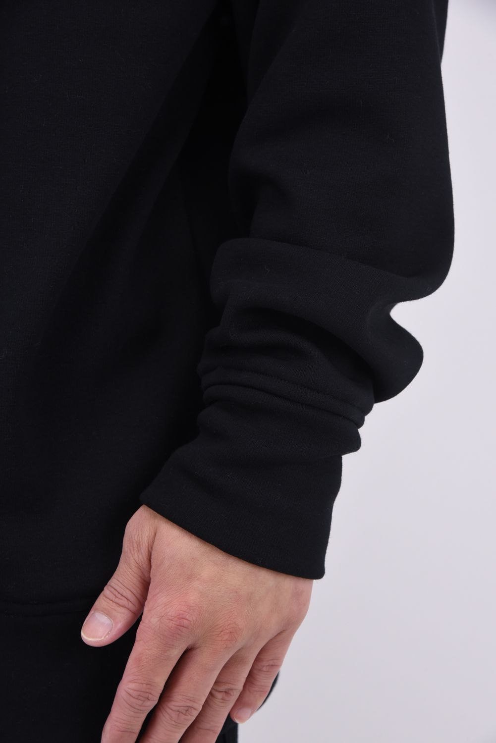 VELOURS FLEECE DORP TRAINER / アイコンロゴ 裏起毛 ルーズトレーナー ブラック