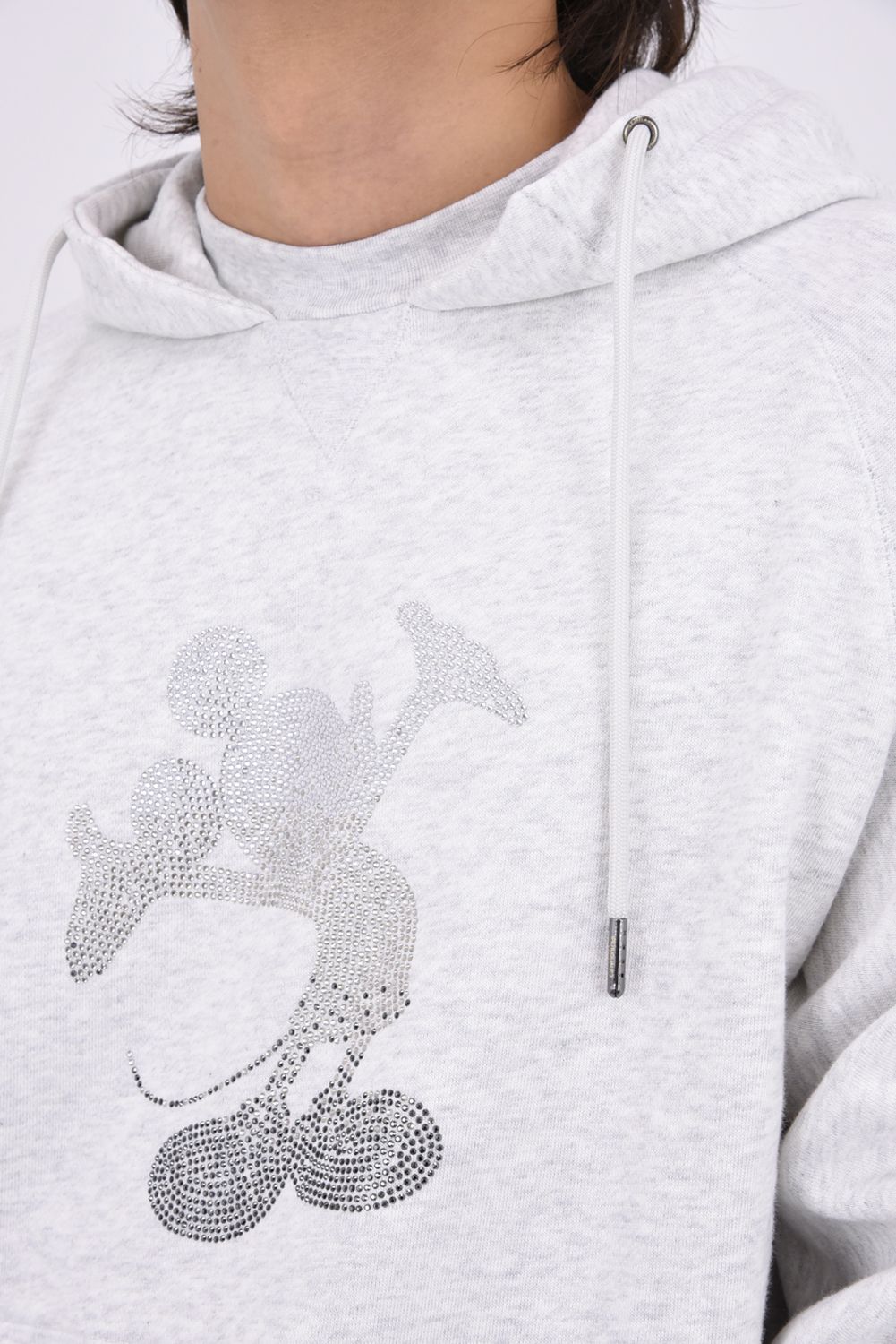 【26AW】 MICKEY SILHOUETTE GRADATION LINESTONE HOODIE / ミッキー シルエット グラデーション ラインストーン フーディー (オートミール)