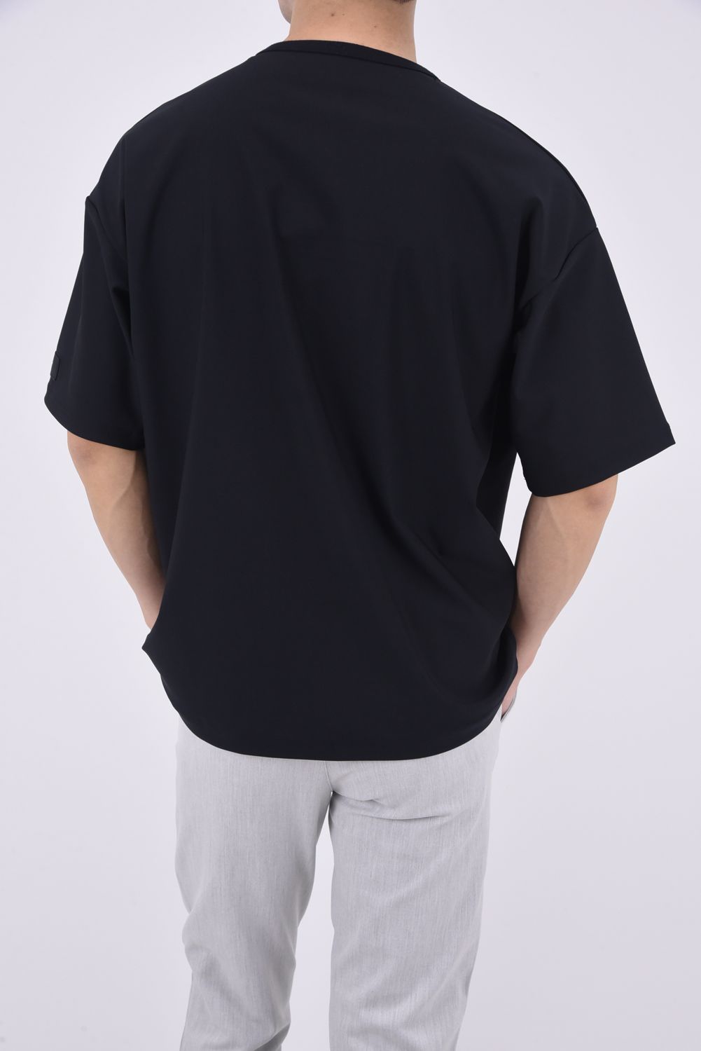 TRICOT POCKET TEE / 高機能 オーバーサイズ ポケットTシャツ ブラック