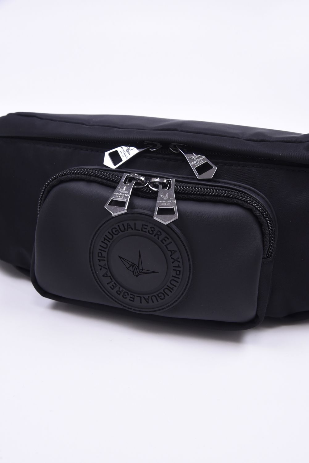 PLUS BAG BODY BAG / サークルロゴ  ナイロン ボディバッグ ブラック