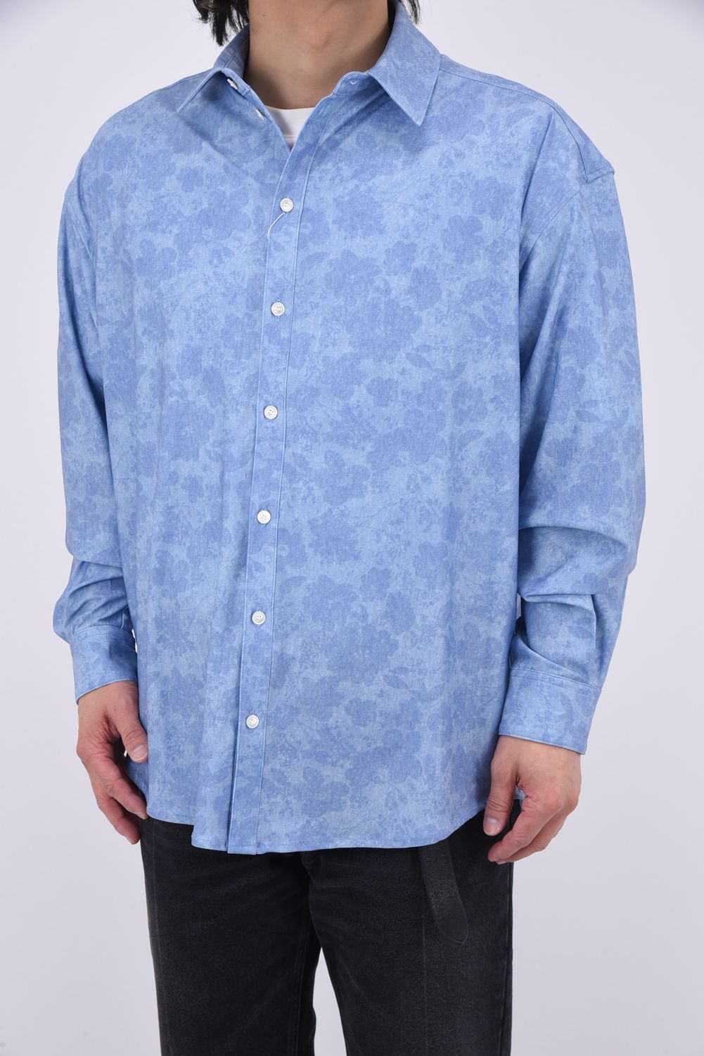 NYLON JACK SHIRTS / 高機能ナイロンマイクロファイバー ジャックシャツ フラワーブルー