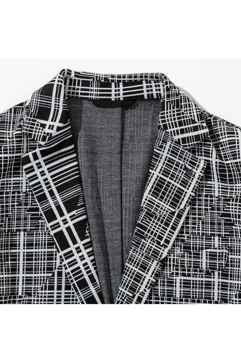 【26SS】 GEOMETRIC CLASSIC JACQUARD JACKET / ジオメトリック総柄 テーラードシングルジャケット (ブラック) (2月上旬入荷予定)