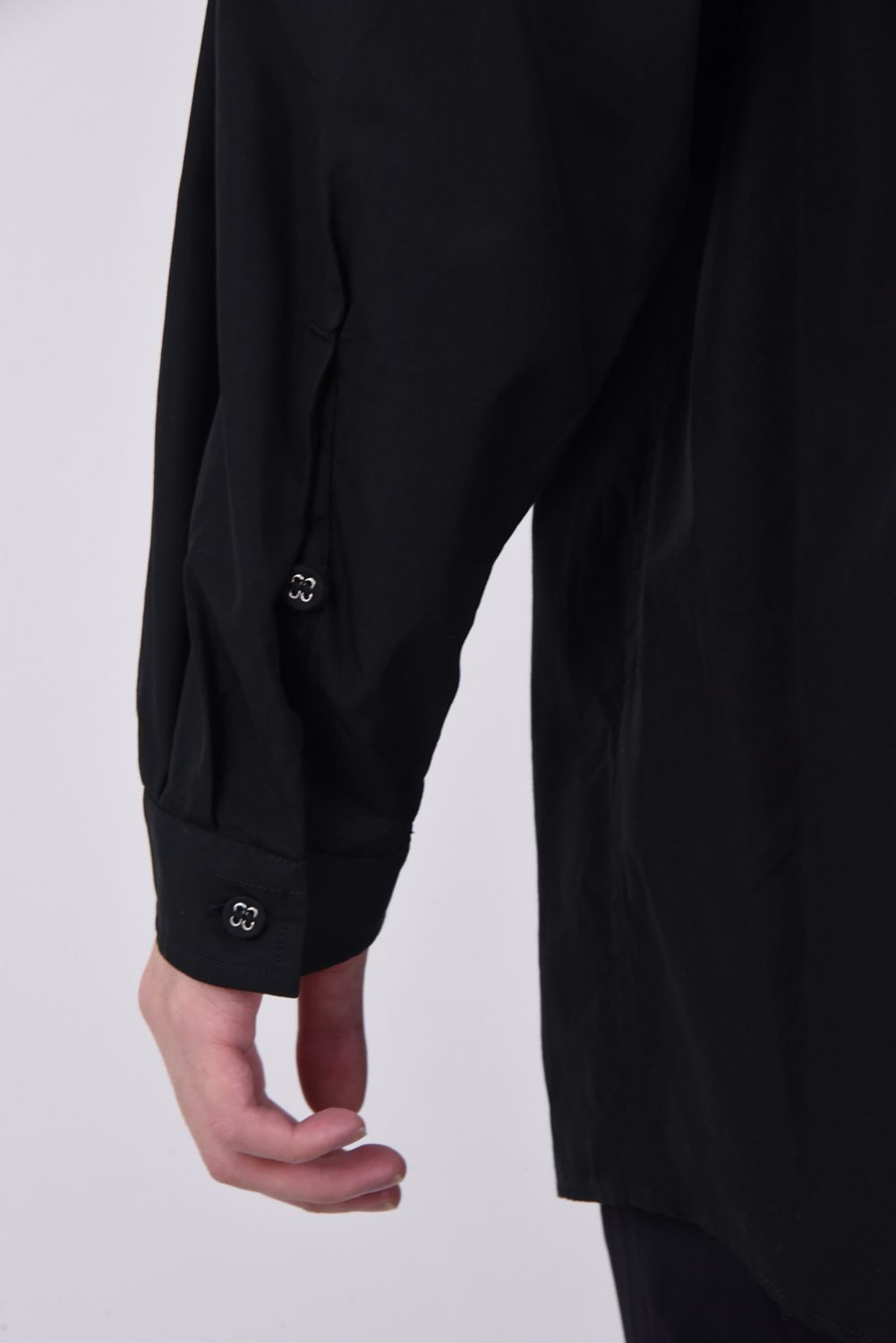 TYPEWRITER LONG SLEEVES WIDE SHIRT / タイプライター オーバーサイズ シャツ ブラック