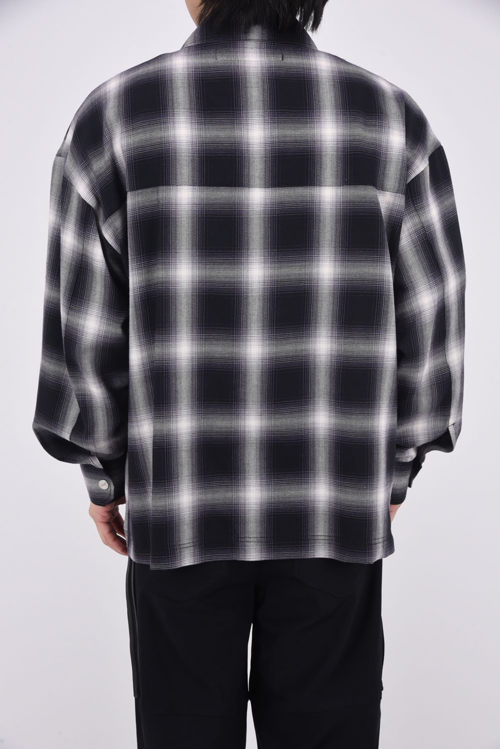 【26SS 39th】 50S CHECK JK / オーバーサイズ オンブレチェック CPOジャケット (ブラック)