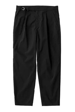 【BLK】 TECH WEATHER WIDE TAPERED PANTS / テック ウェザー ワイド テーパードパンツ ブラック