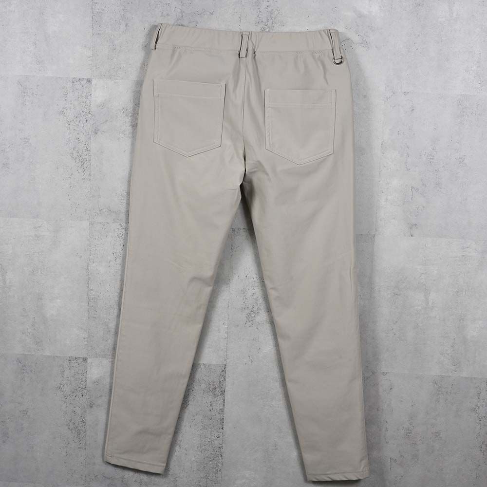 CHRIS EASY HEAT TUCK PANTS / 【定番商品】 ナイロンストレッチ 裏起毛 スラックスイージータックパンツ (グレージュ) (10月下旬入荷予定) ※オーダー締切:9月7日(月)17時