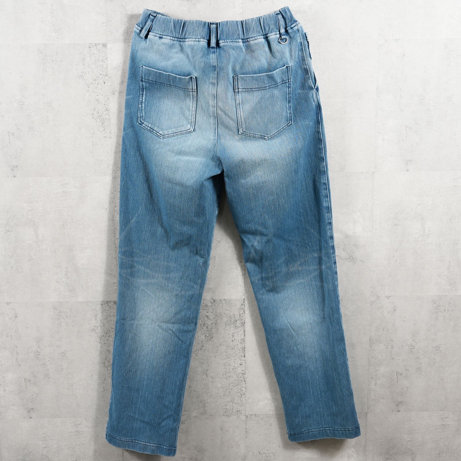 DENIM JERSEY WIDE PT / ジャージデニム セミワイド ワンタック スラックス型イージーパンツ (ライトインディゴ)（8月中旬入荷予定）※オーダー締切:5月23日(土)17時