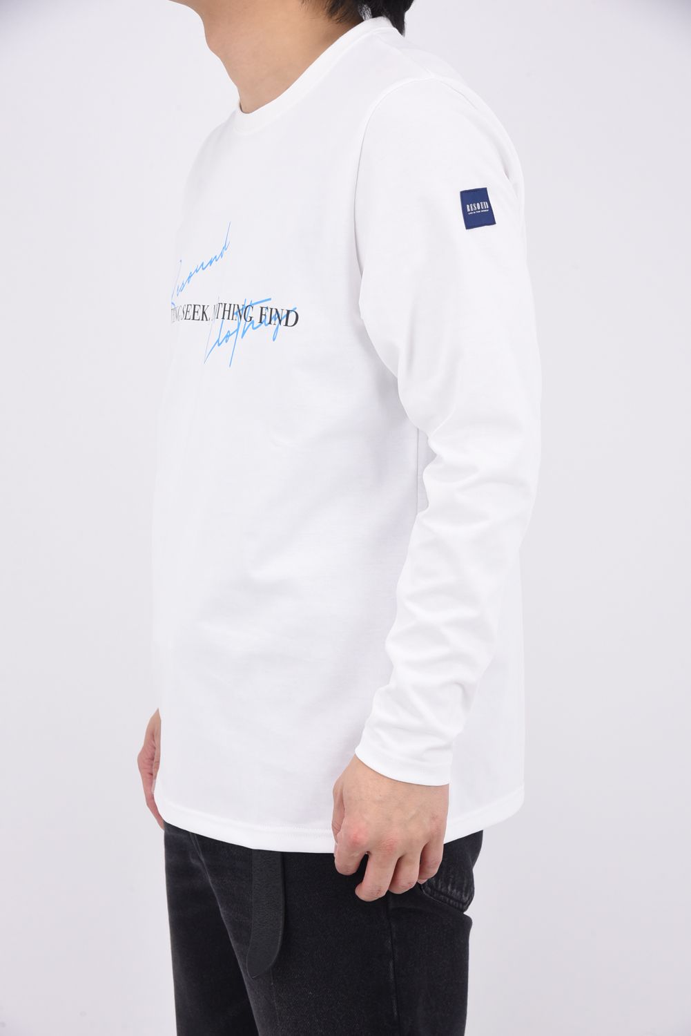 NSNF LONG SLEAVE TEE / ロゴプリント オーガニックコットン ロングスリーブ Tシャツ ホワイト