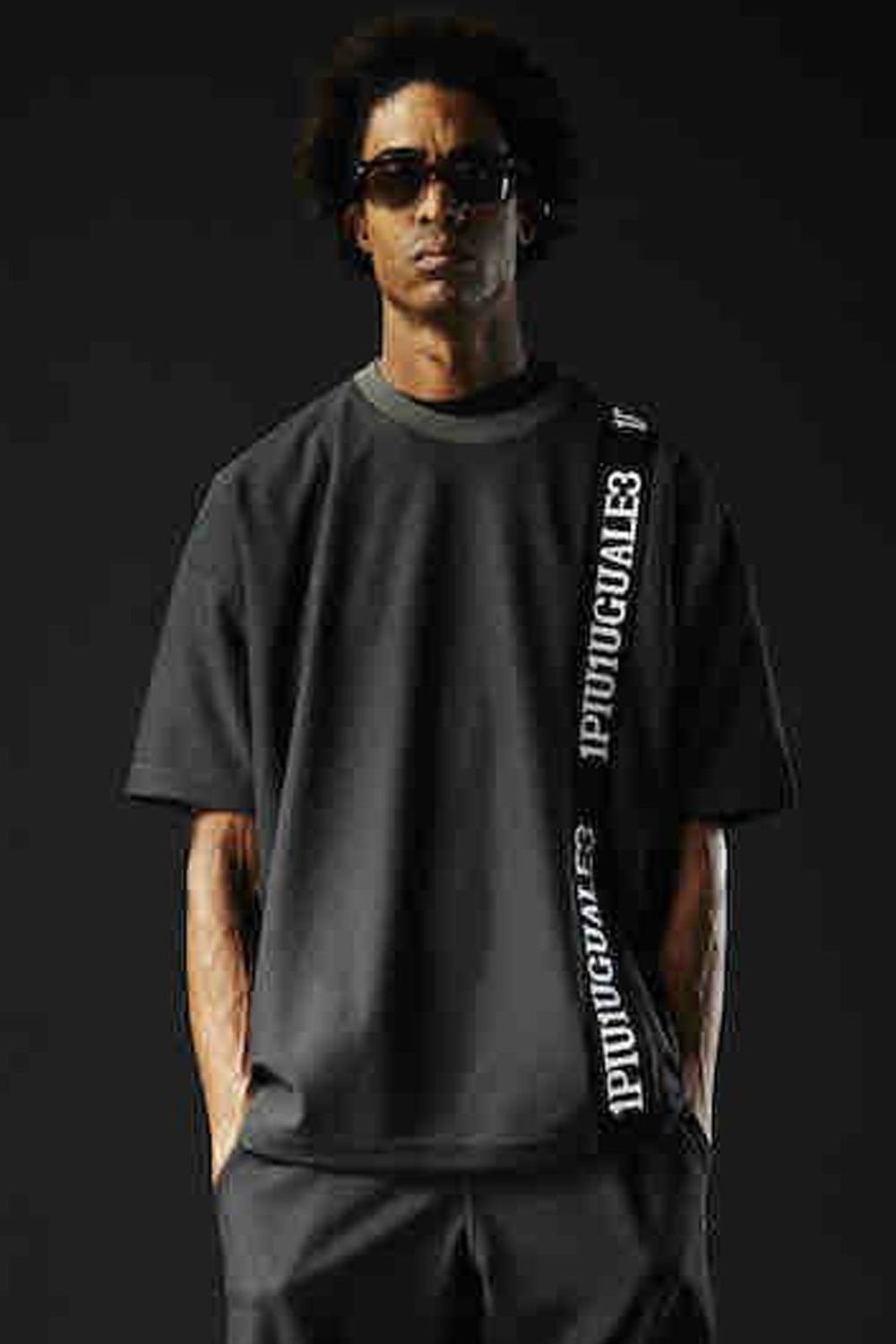 113SPORT TECHNICAL MESH BIG CREW / テクニカル メッシュ ビッグ クルーネック チャコール