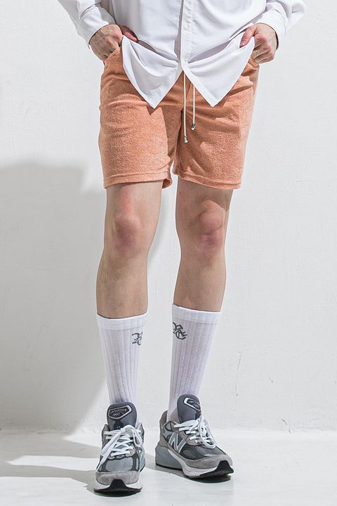 VINTAGE PILE SHORTS / パイル生地 ヴィンテージ風 ショートパンツ (ピンク)