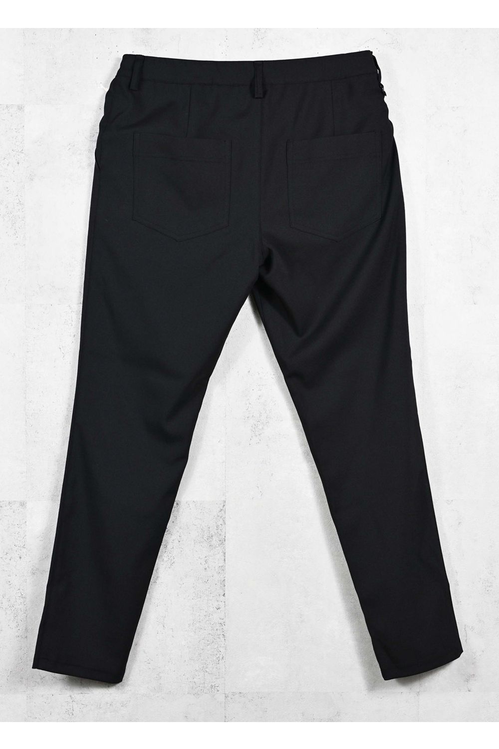 GAVIRIA SLACKS EASY PANTS / ドライタッチ エコレザーコインポケット スラックス型イージーパンツ (ブラック) (3月中旬入荷予定) ※オーダー締切12/13(土)17:00