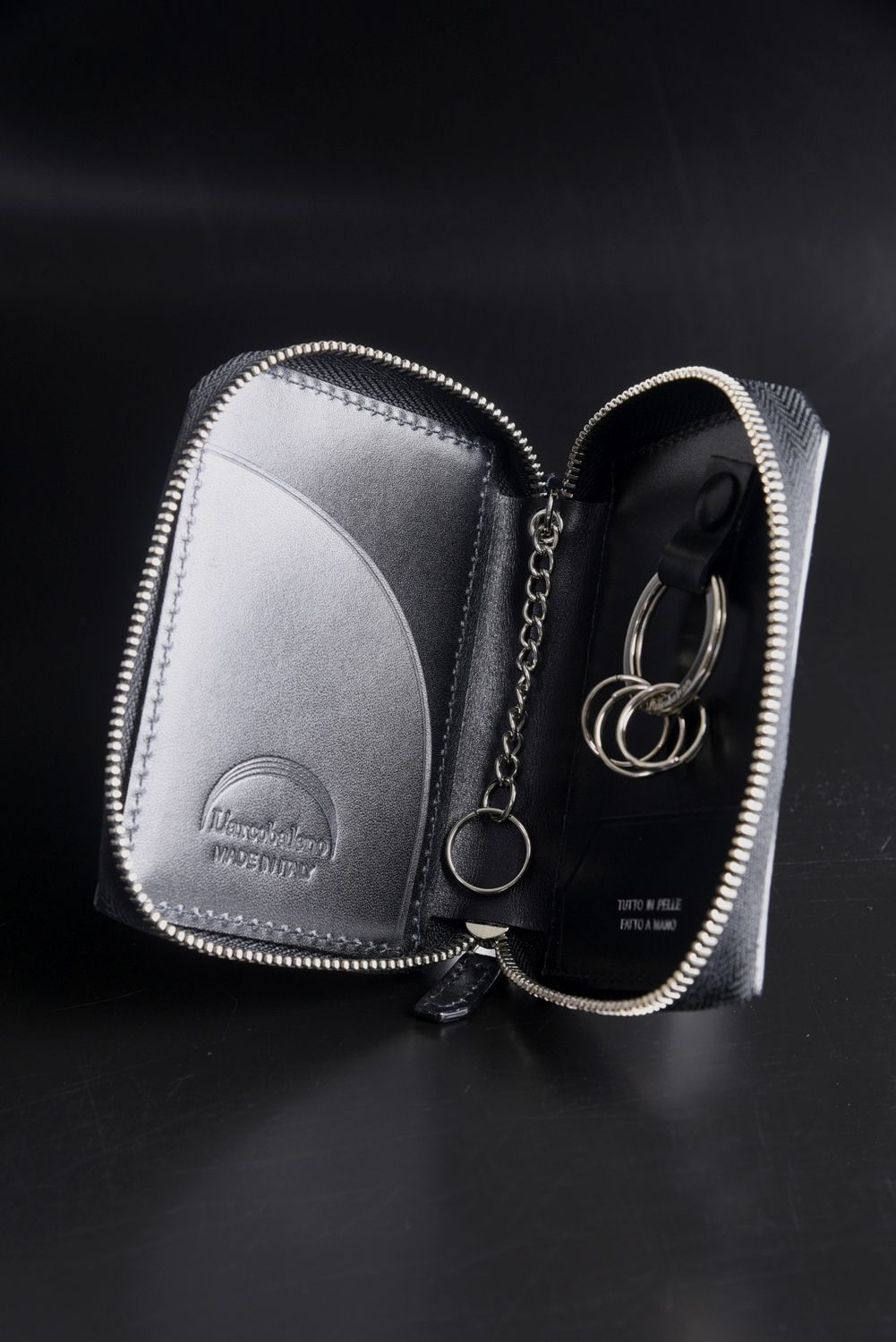 SMART W KEY CASE / LA122GT アノネイ社 ボックスカーフ スマートWキーケース ブラック