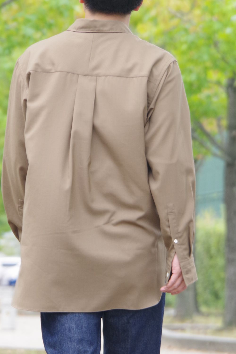 W POCKET SHIRT WOOL TROPICAL / ウォッシャブルウール ダブルポケットシャツ ベージュ