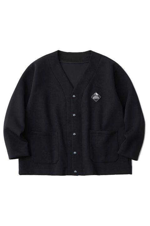 【WM  /  F.C.Real Bristol】 SWEAT CARDIGAN / ブリストル ダンボールスウェット カーディガン ブラック