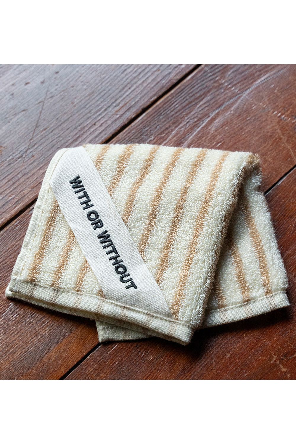 Hand Towel / シルク混 ハンドタオル (アイボリーストライプ)