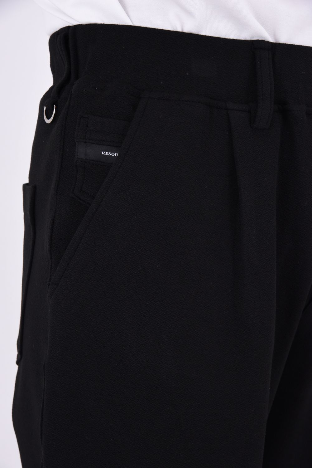 CHRIS EASY WIDE TUCK PANTS / ブリスターニット ワンタック イージーパンツ (ブラック)