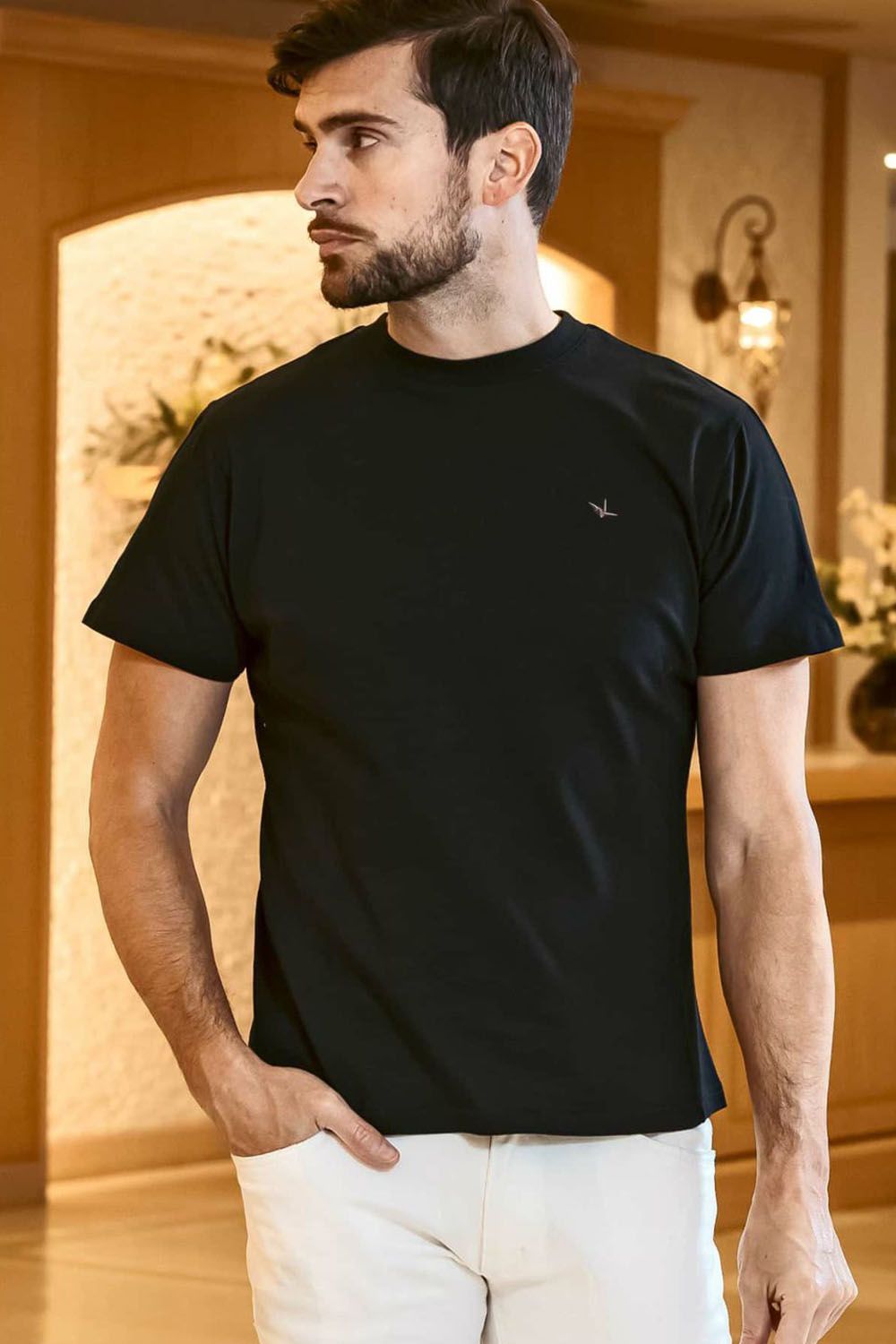 HALF RHINESTONE T-SHIRT / ハーフ ラインストーン Tシャツ ブラック