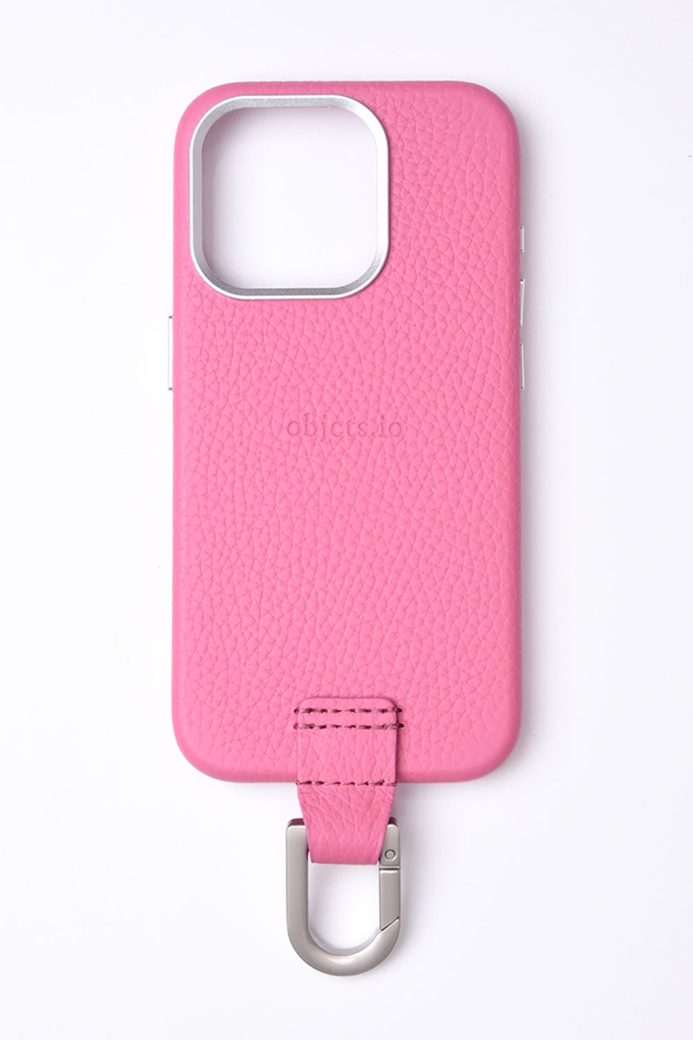 CARABINER-CASE / カラビナ付 iPhone レザーケース (ショッキングピンク)