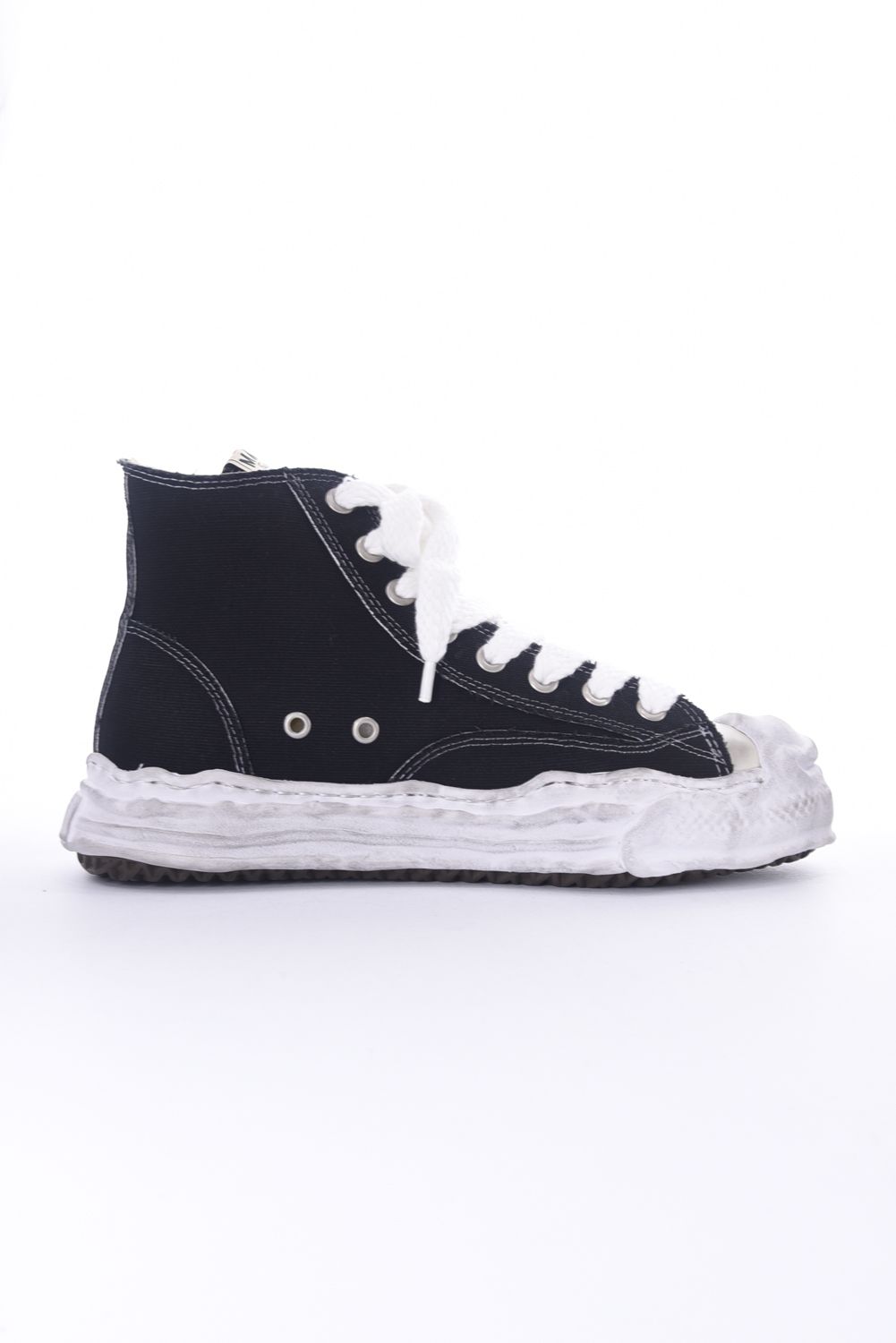 Maison Mihara Yasuhiro ブラックハイカットスニーカー Maison MIHARA YASUHIRO PLANTS MATERIAL HI TOP SNEAKER